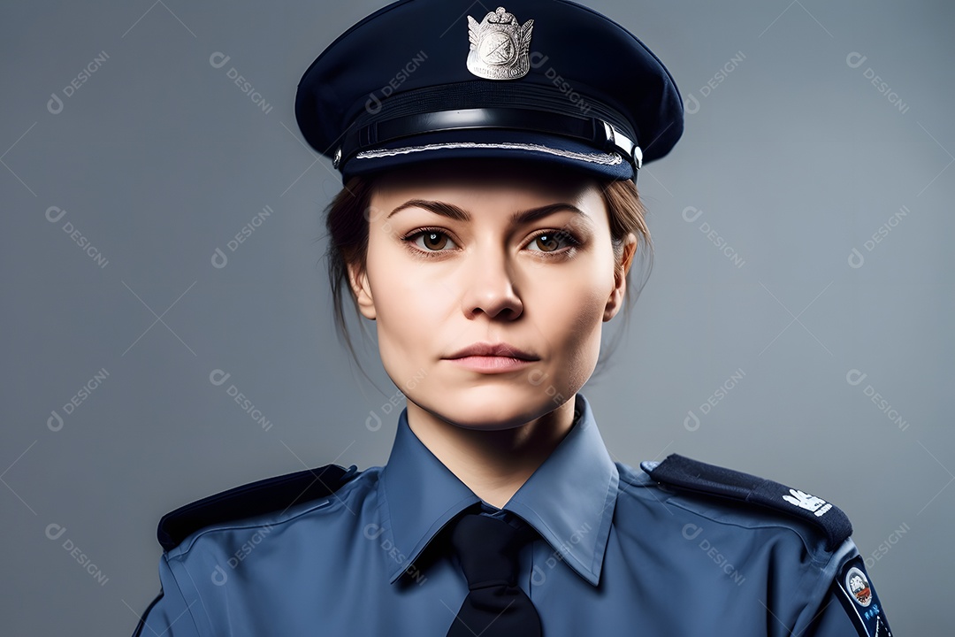 Mulher com uniforme policial