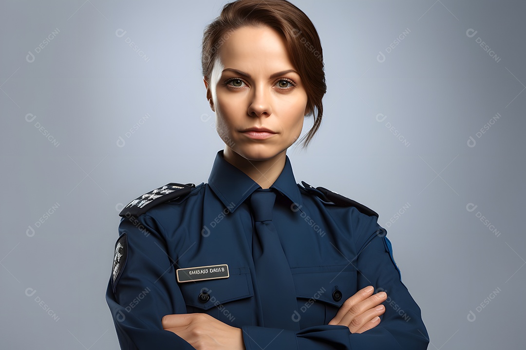 Mulher com uniforme policial