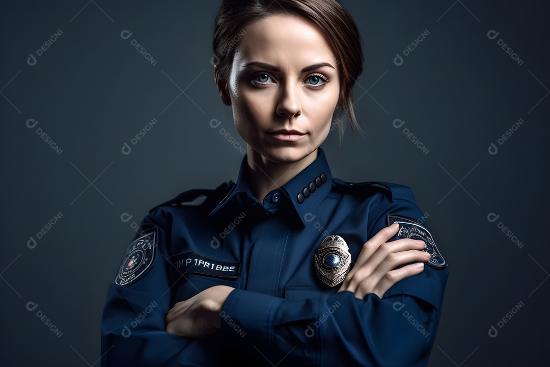 Mulher com uniforme policial