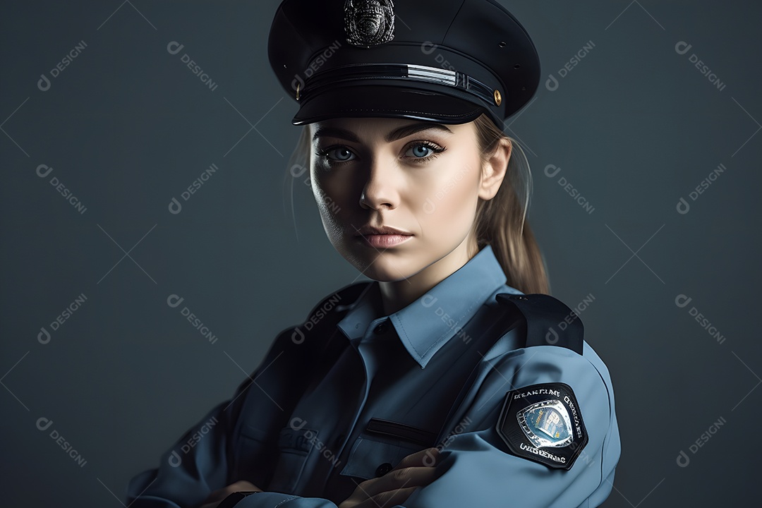 Mulher com uniforme policial