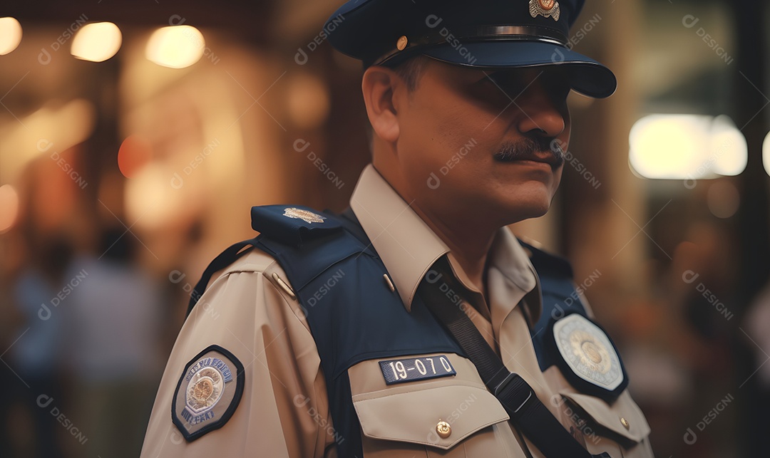 Homem com uniforme policial