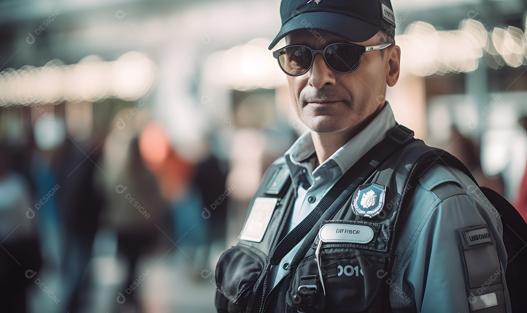 Homem com uniforme policial