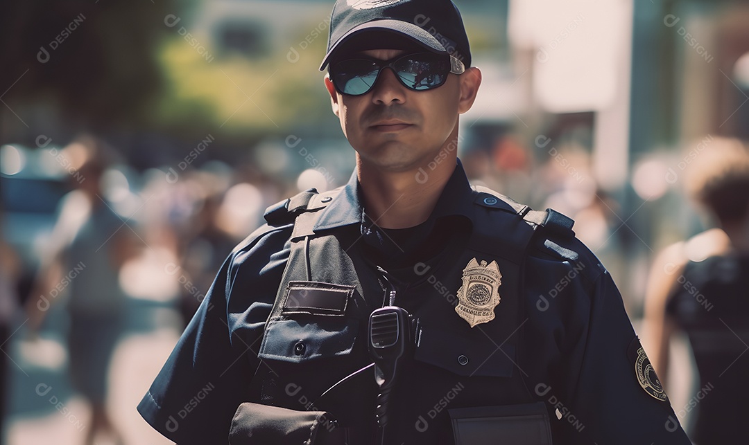 Homem com uniforme policial