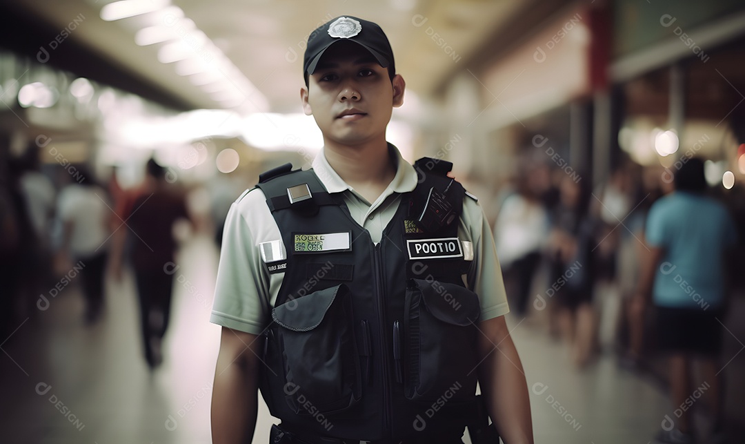 Homem com uniforme policial