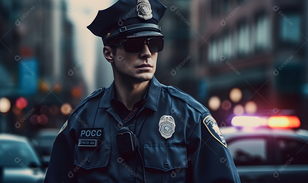 Homem com uniforme policial