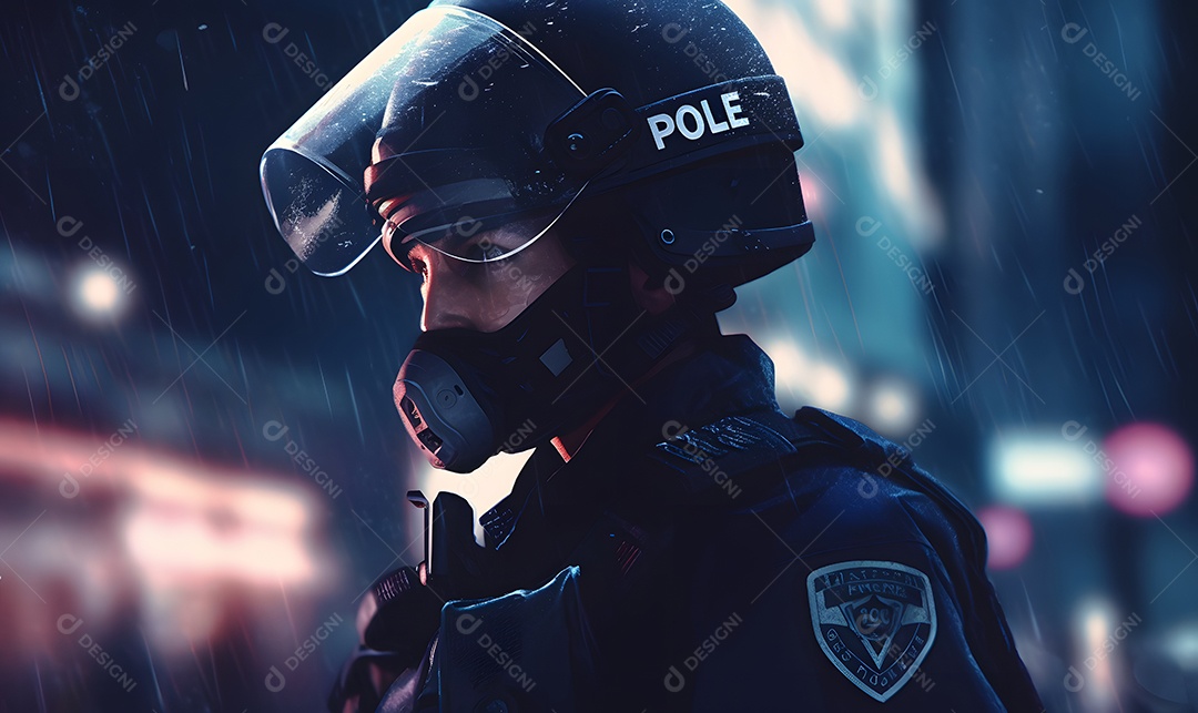 Homem com uniforme policial