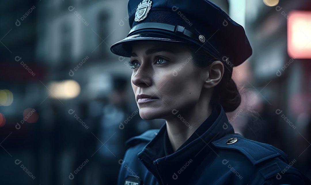 Mulher com uniforme policial