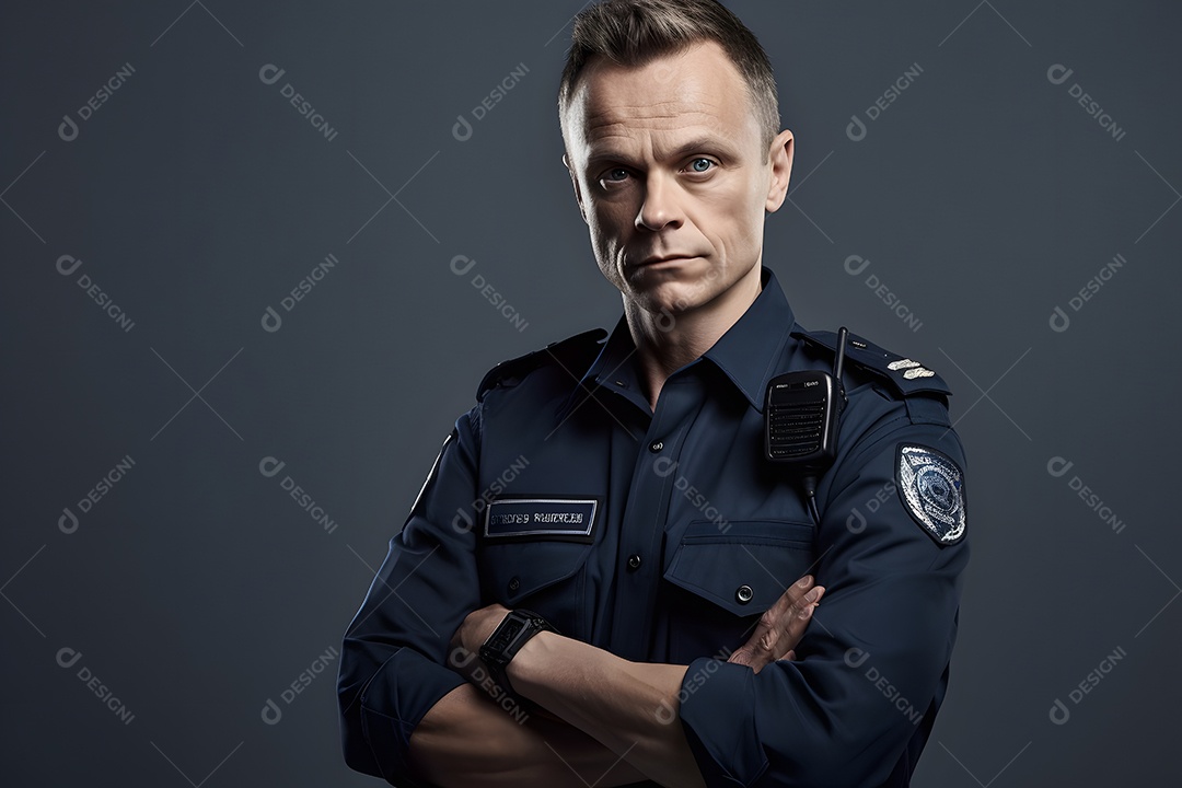 Homem com uniforme policial