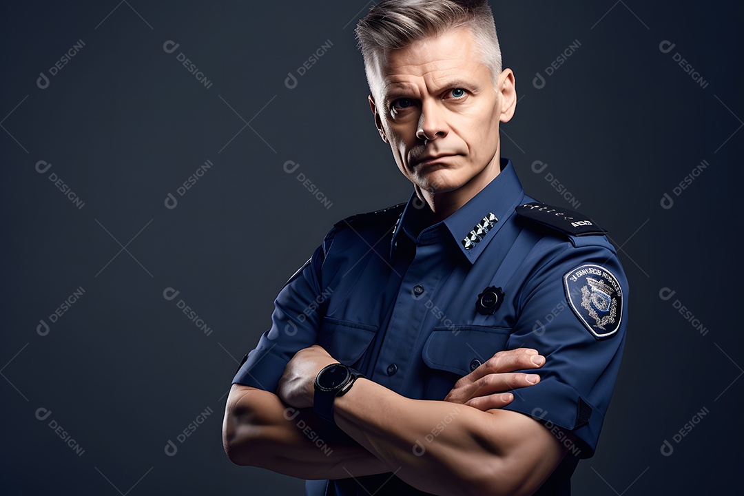 Homem com uniforme policial