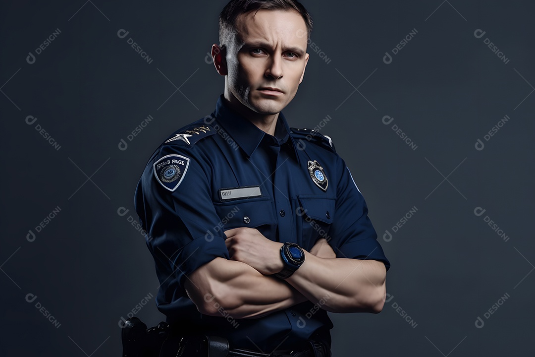 Homem com uniforme policial