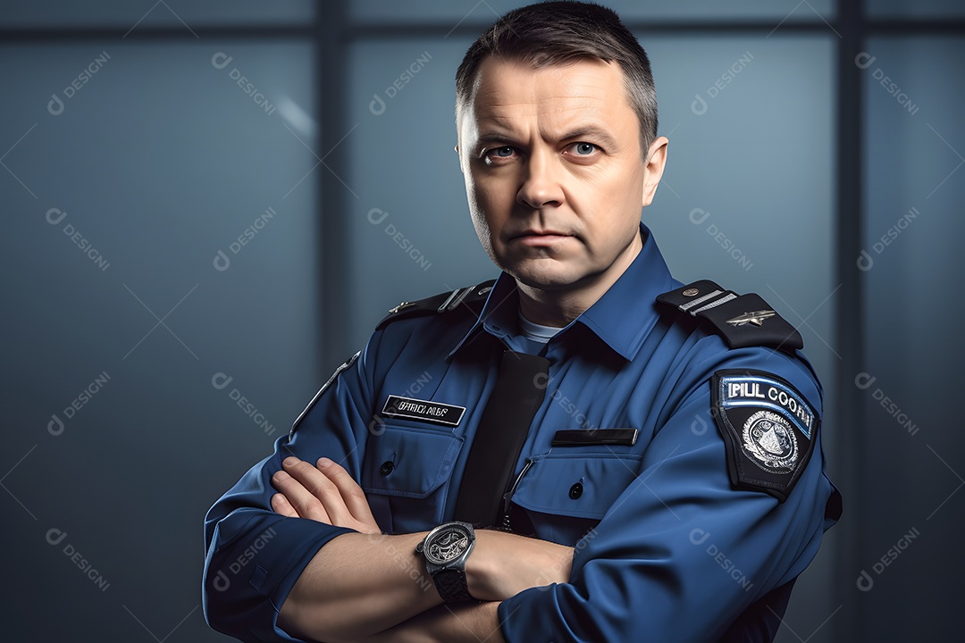 Homem com uniforme policial