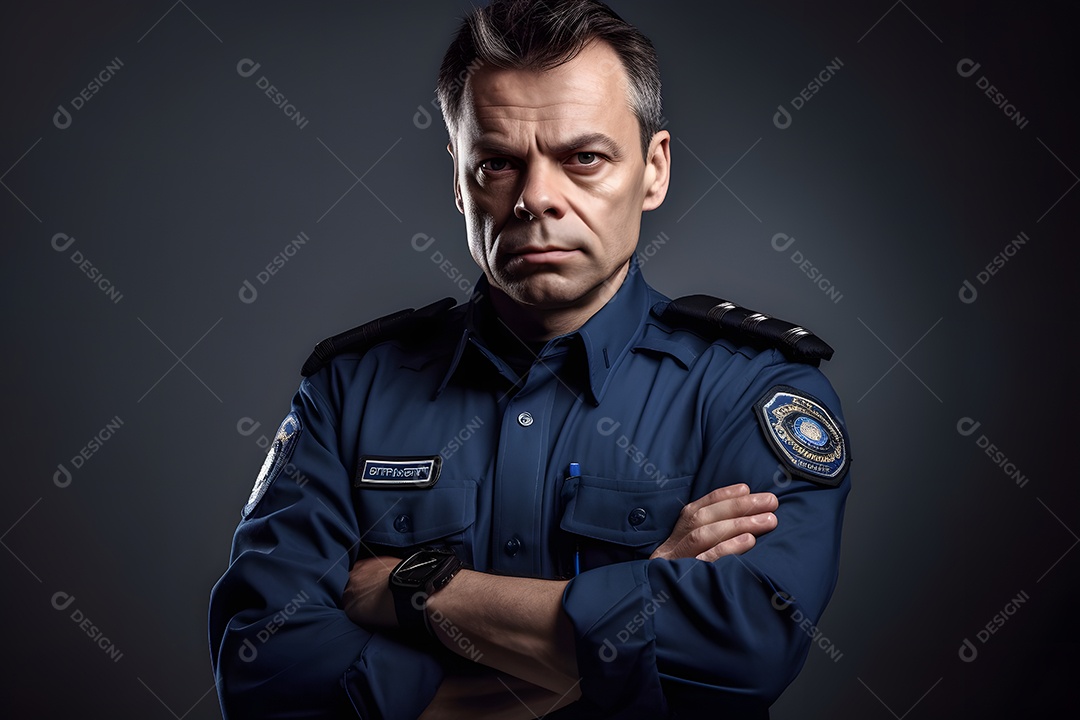 Homem com uniforme policial