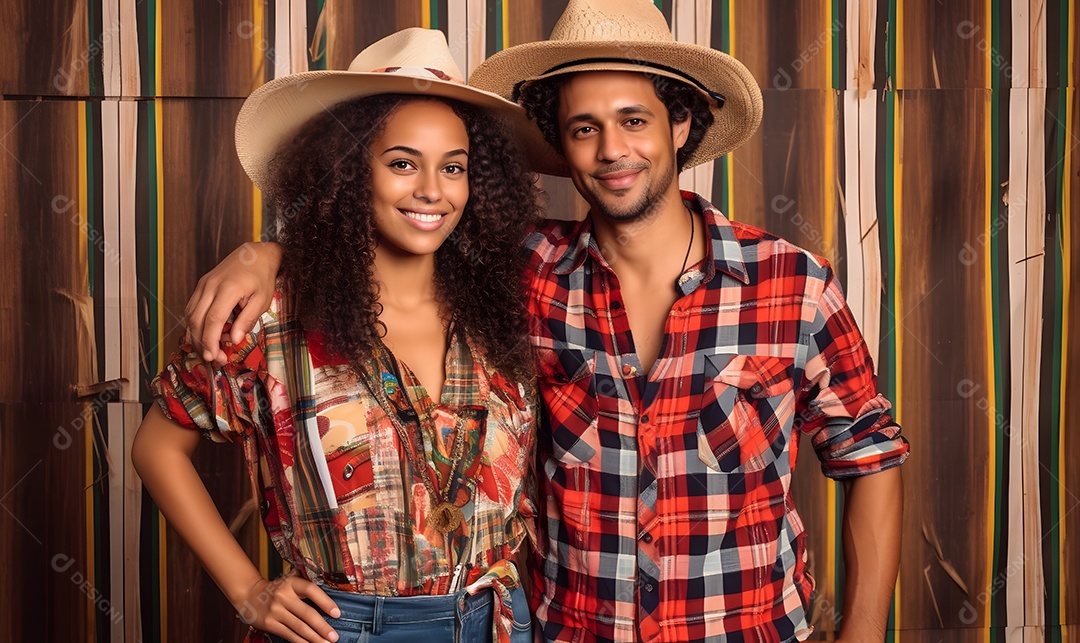 Casal com trajes de São João