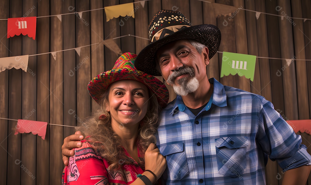 Casal com trajes de São João