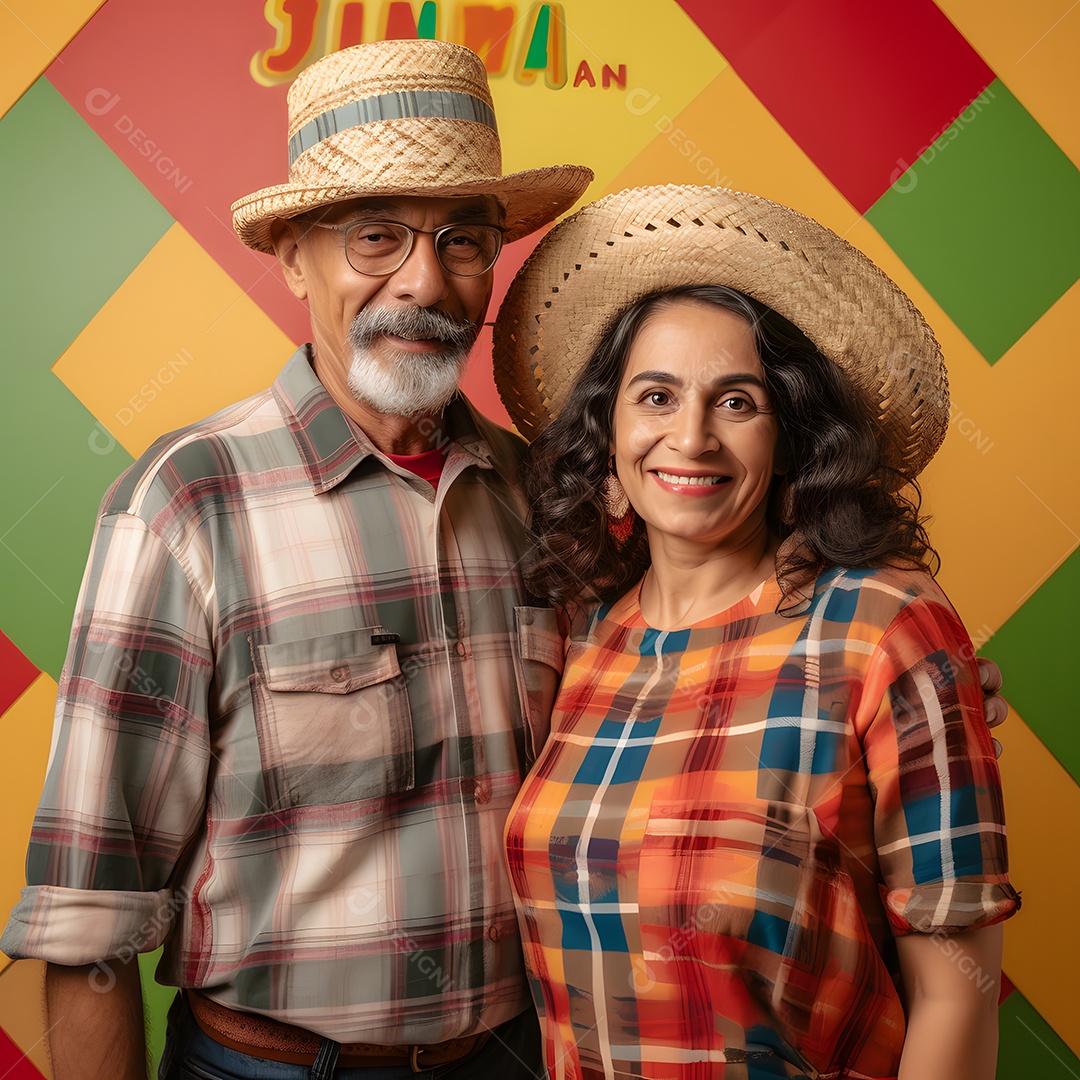 Casal com trajes de São João