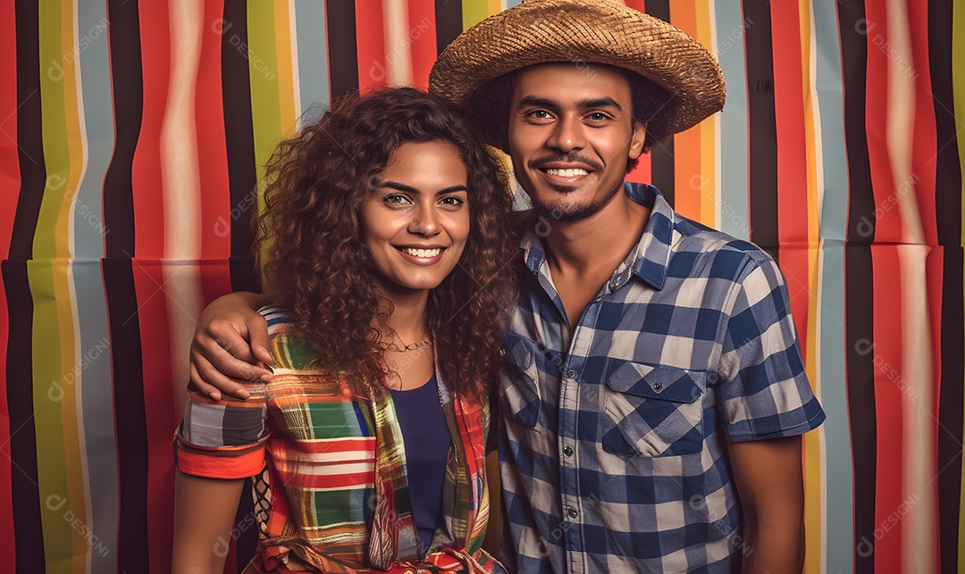 Casal com trajes de São João