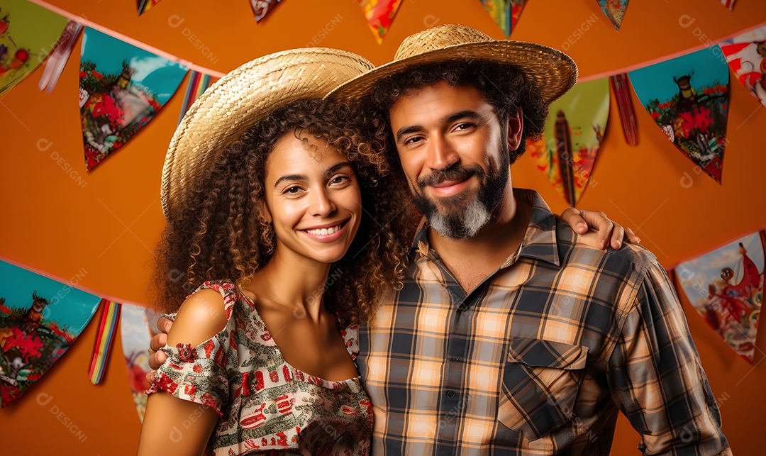 Casal com trajes de São João