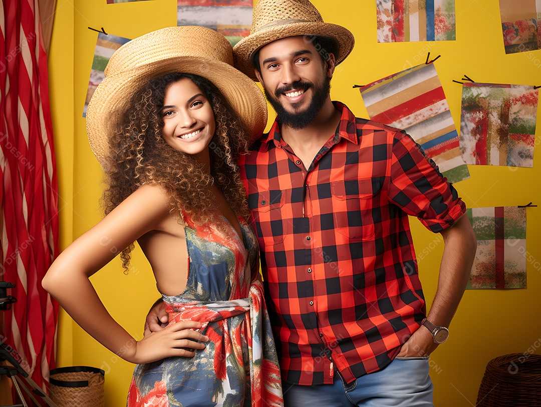 Casal com trajes de São João