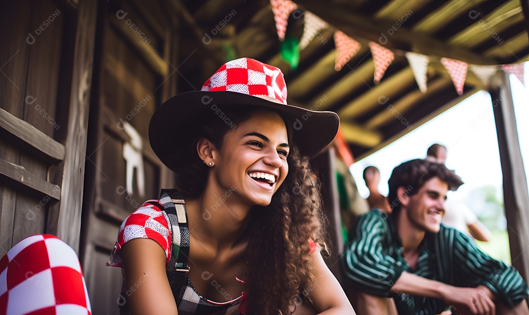 Casal com trajes de São João