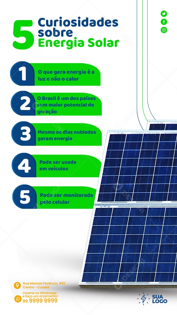 Story Curiosidades Sobre Energia Solar Social Media PSD Editável