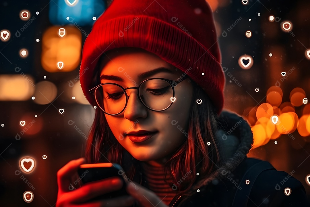 Linda jovem de touca vermelha