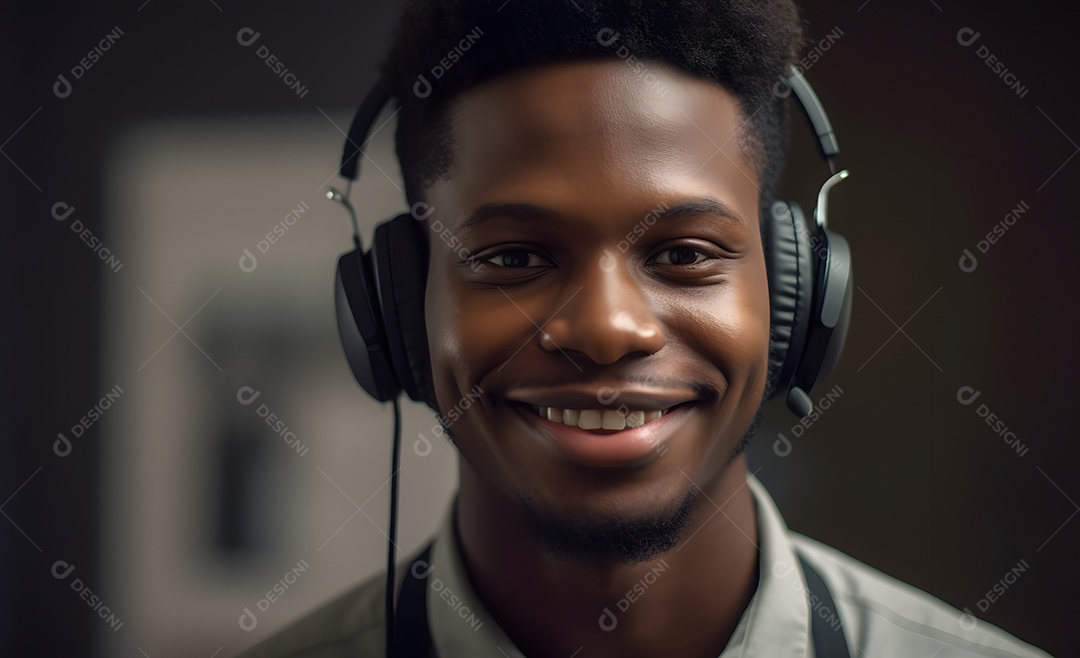 Homem telefonista de fone de ouvido