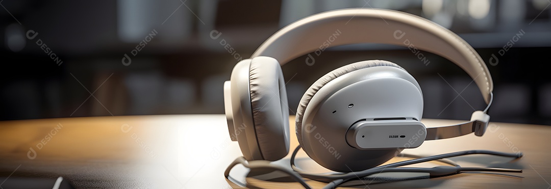 Detalhes de um fone de ouvido