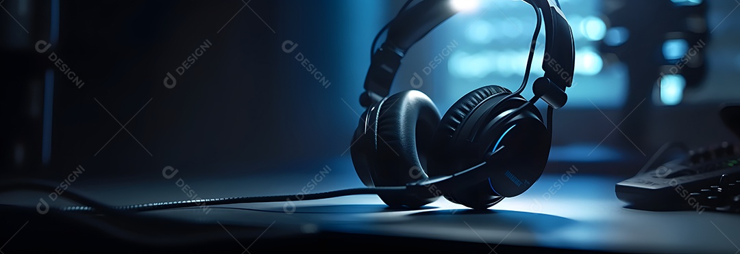 Detalhes de um fone de ouvido