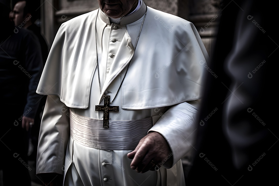 Detalhes da roupa do Papa