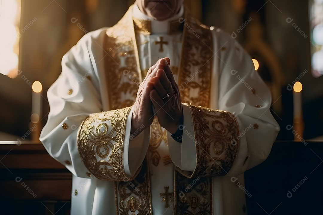 Detalhes da roupa do Papa