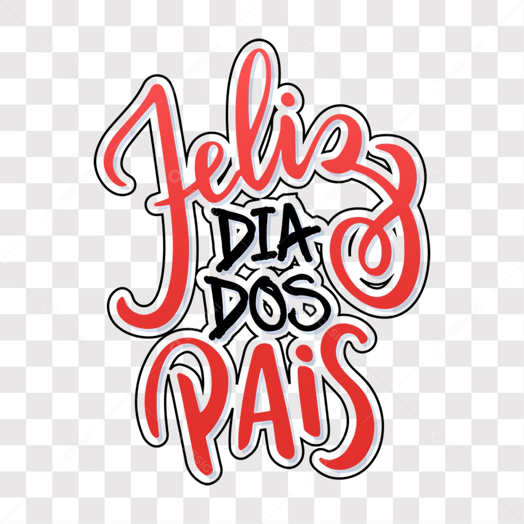 Lettering Feliz Dia Dos Pais EPS + PNG