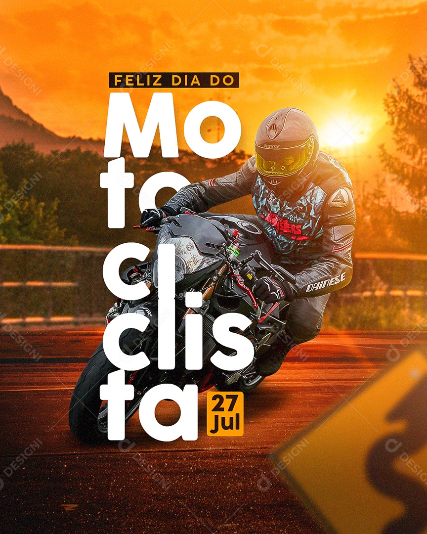Dia Do Motociclista 27 De Julho Social Media PSD Editável