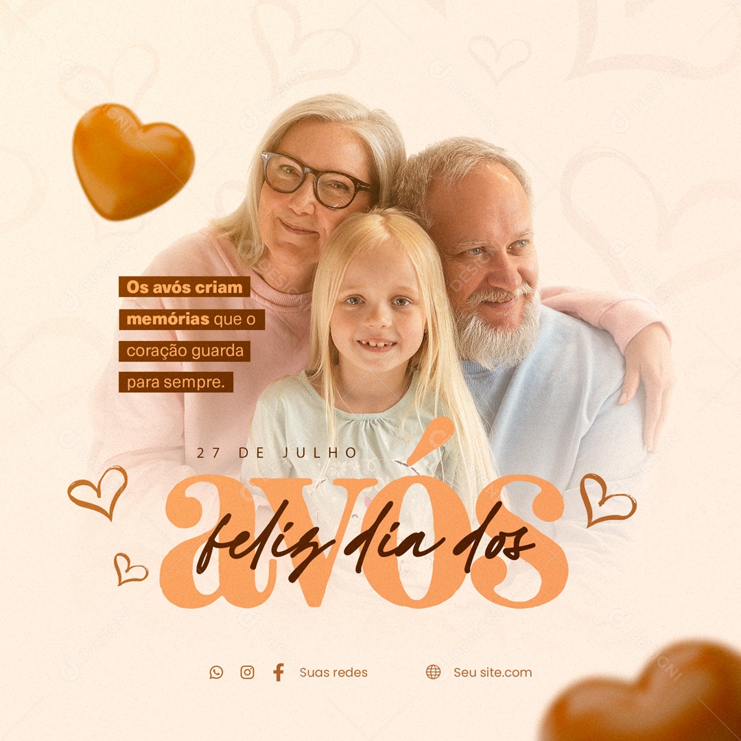 Feliz Dia dos Avós 26 de Julho Social Media PSD Editável