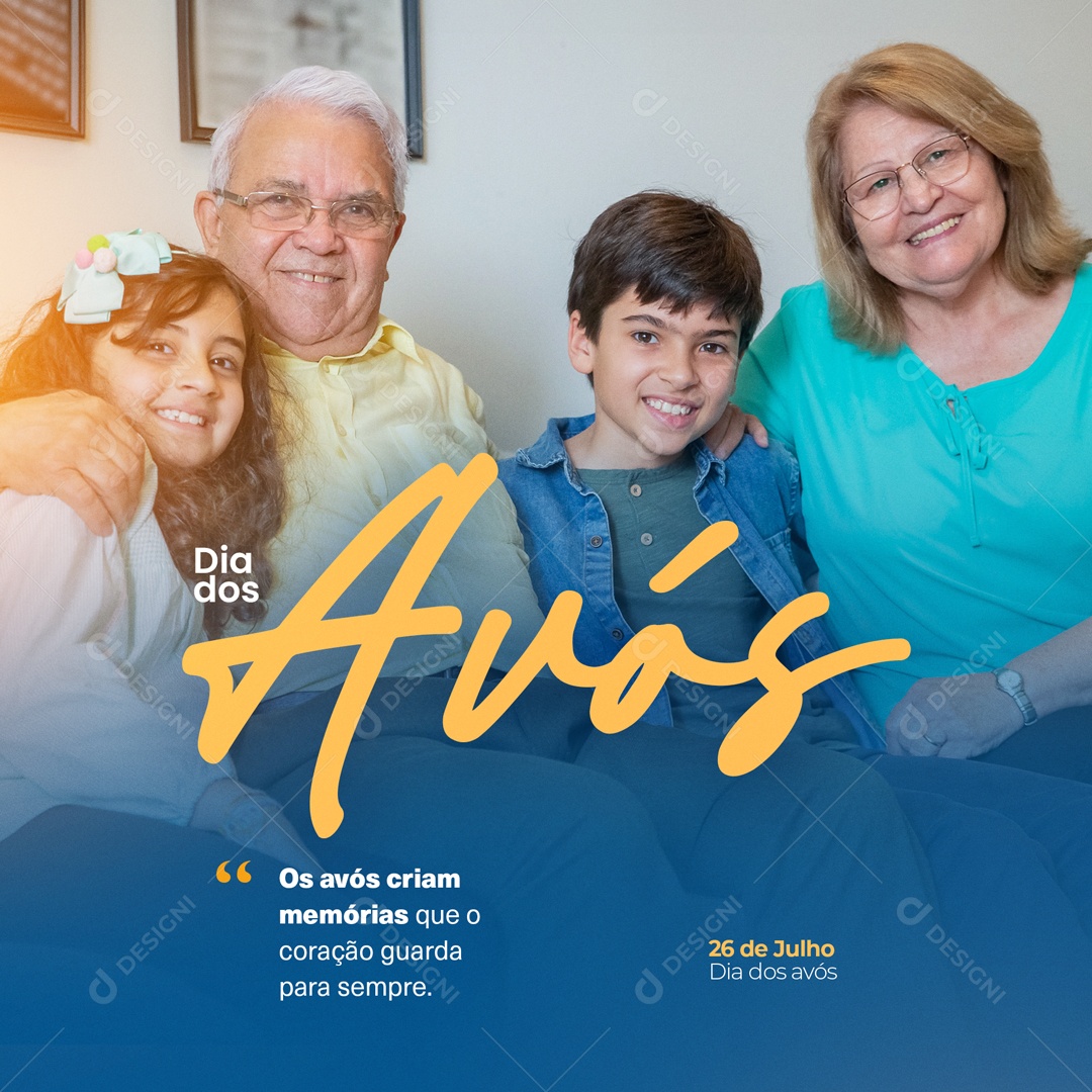 Feliz Dia dos Avós 26 de Julho Social Media PSD Editável