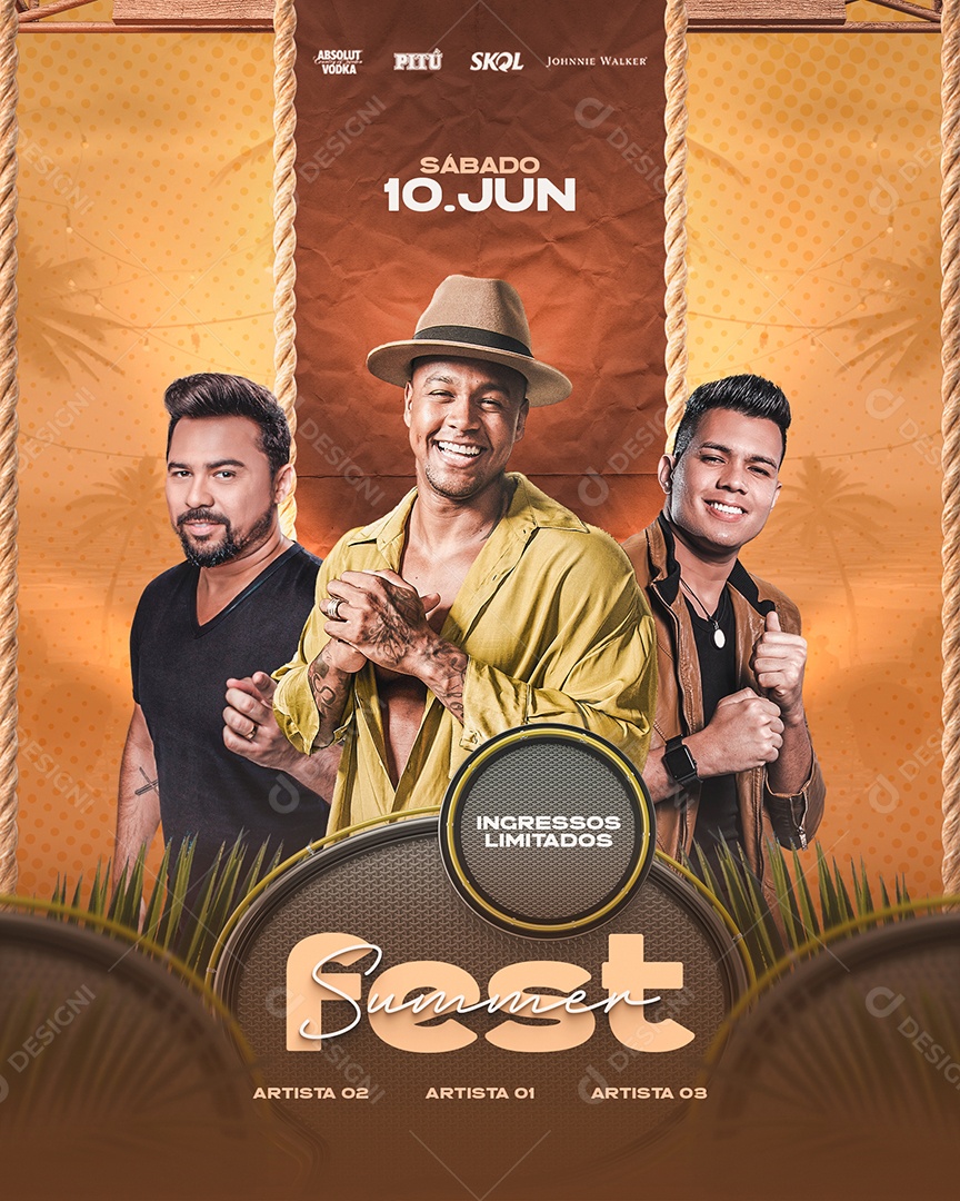 Social Media Flyer Summer Fest PSD Editável