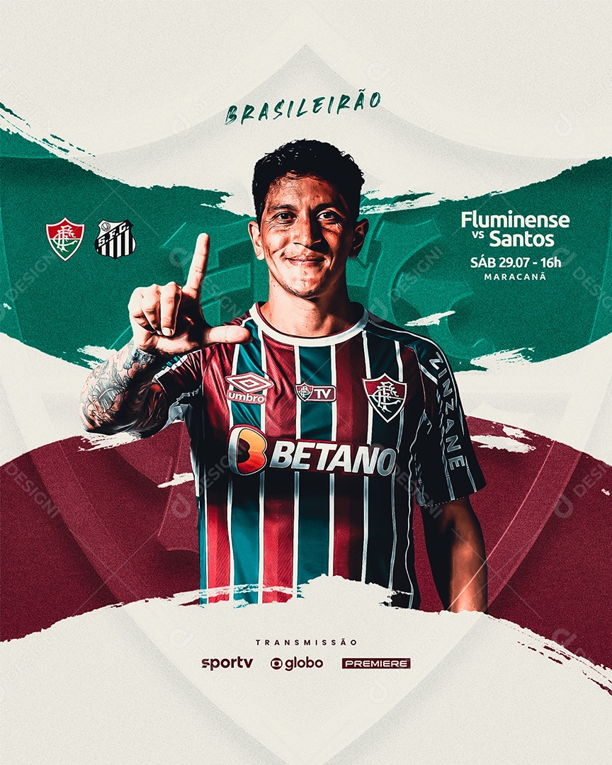 Futebol Brasileirão Fluminense X Santos Social Media PSD Editável