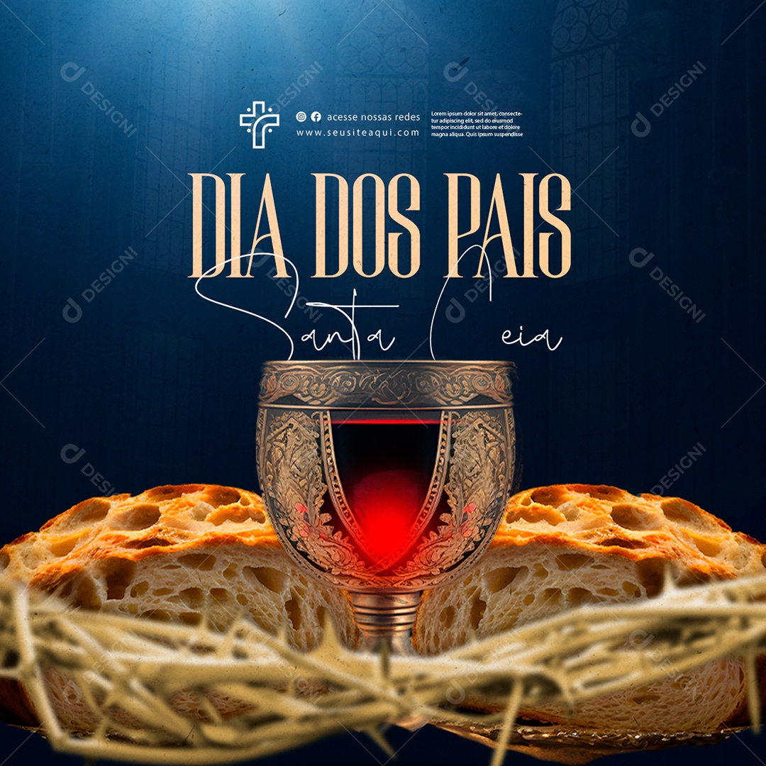 Gospel Dia Dos Pais Santa Ceia Social Media PSD Editável