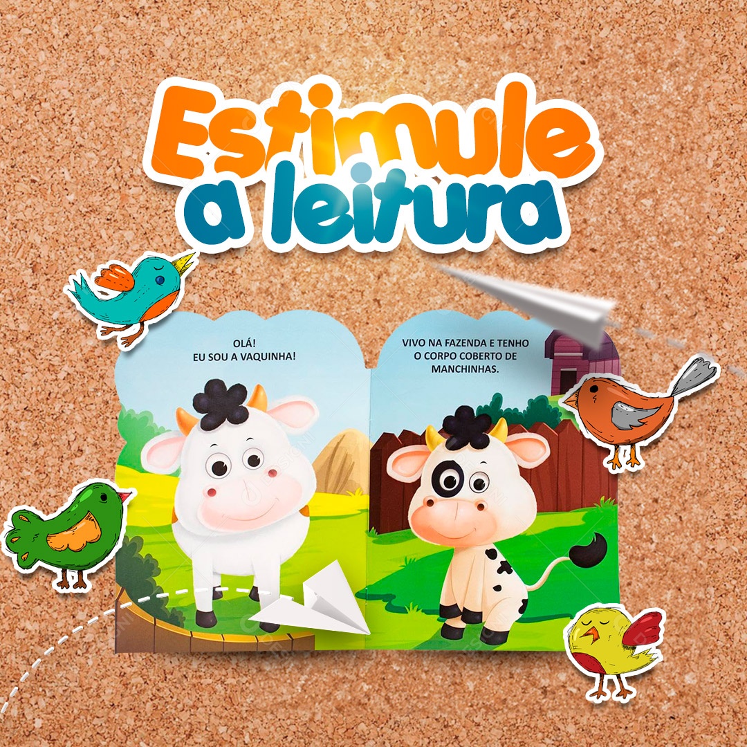 Estimule a Leitura Creche Social Media PSD Editável