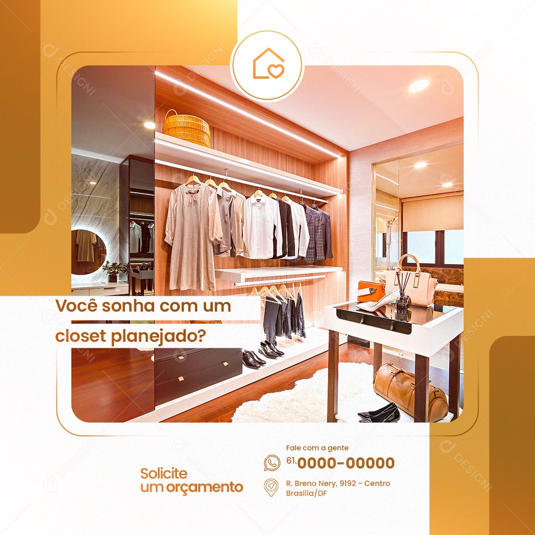Closet Planejado Móveis Planejados Social Media PSD Editável