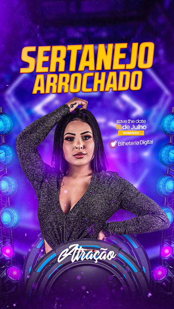 Flyer Sertanejo Arrochado Story Social Media PSD Editável