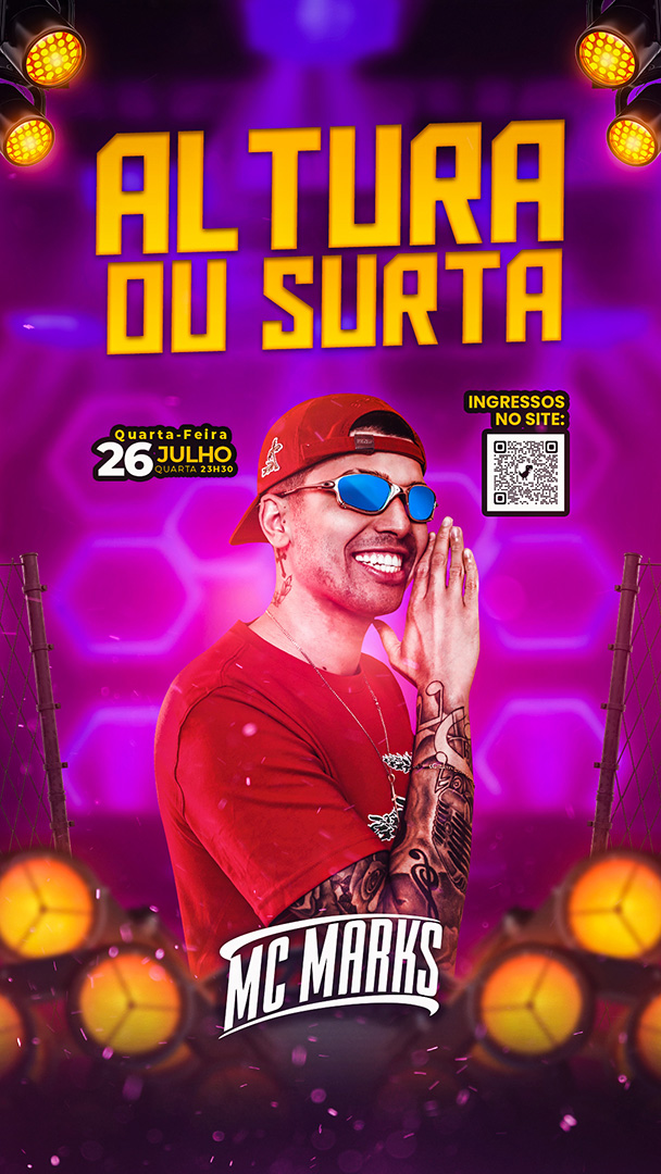 Flyer Show Funk Mc Marks Story Social Media PSD Editável