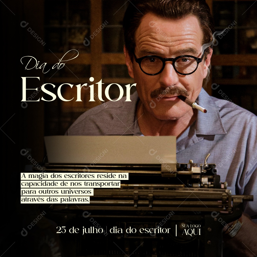 Dia do Escritor Social Media PSD Editável