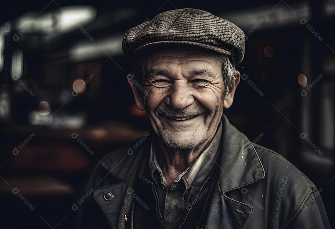 Homem agricultor sobre lavoura