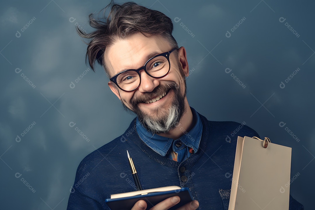 Homem jovem empresário sobre fundo isolado