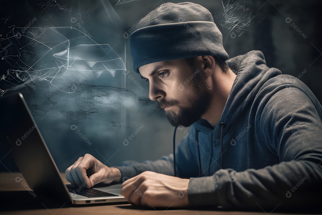 Homem jovem sobre escritório