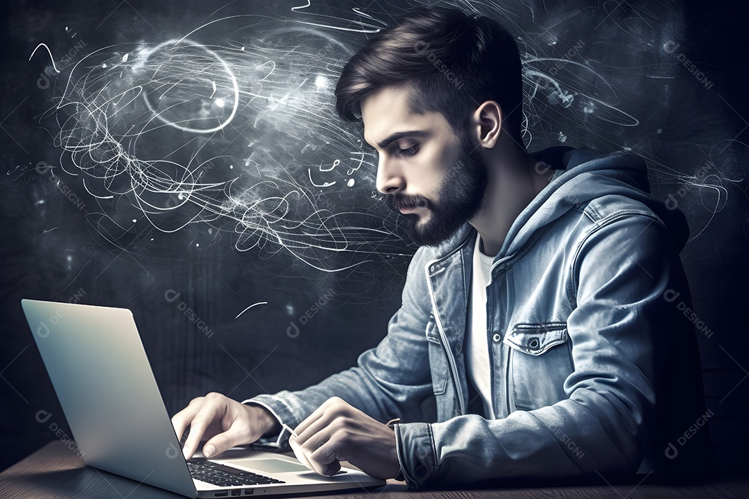 Homem jovem sobre escritório