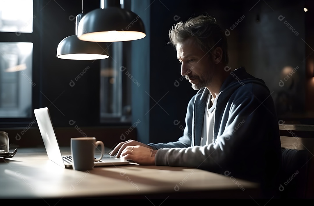 Homem jovem sobre escritório