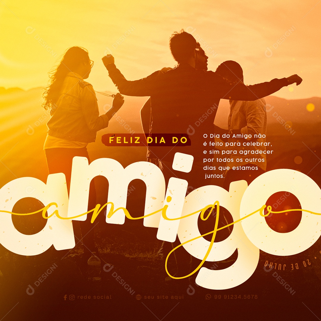 Social Media Dia Do Amigo Feito Para Celebrar PSD Editável
