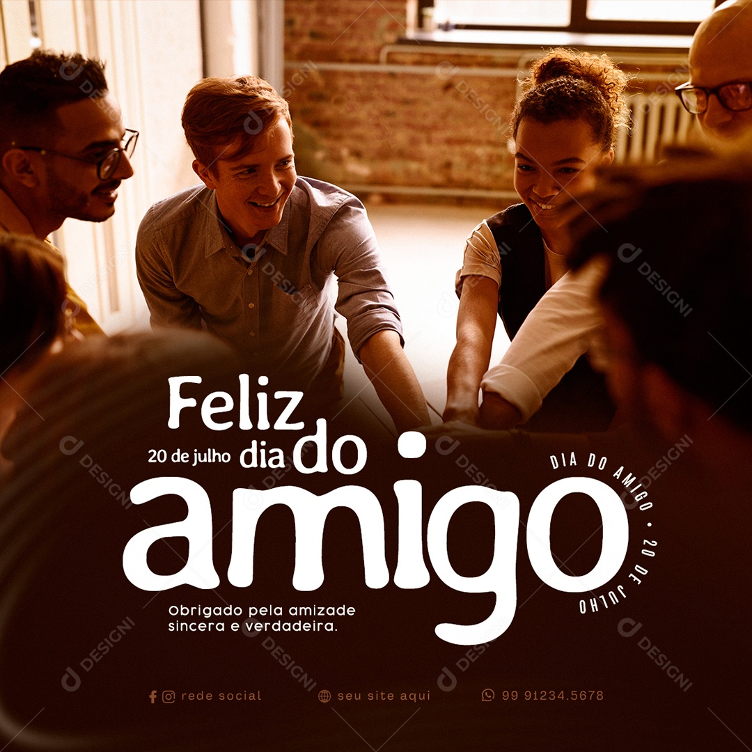Social Media 20 De Julho Feliz Dia Do Amigo PSD Editável