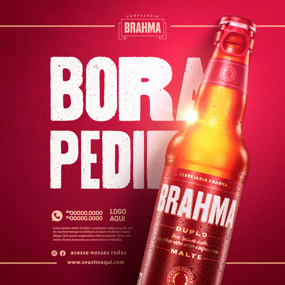 Cervejaria Brahma Duplo Malte Social Media PSD Editável